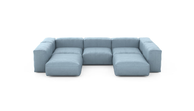 Preset u-shape sofa - herringbone - light blue - 314cm x 220cm