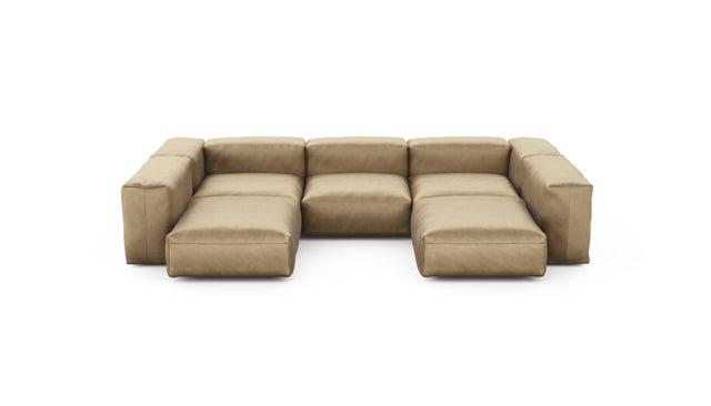 Preset u-shape sofa - velvet - caramel - 314cm x 220cm