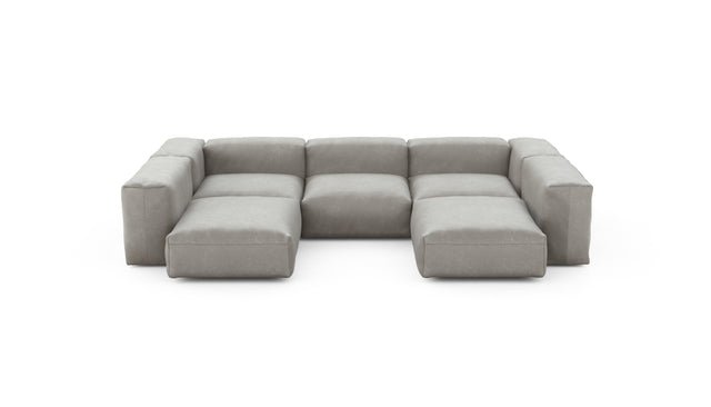 Preset u-shape sofa - velvet - light grey - 314cm x 220cm