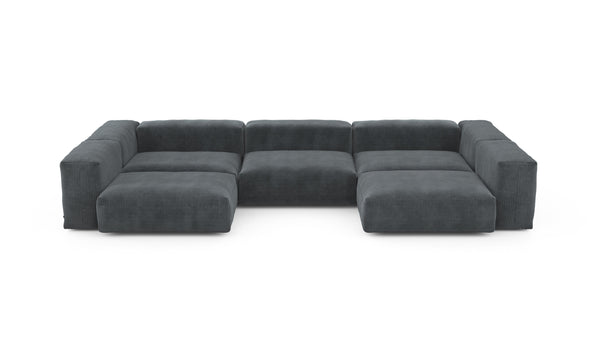 Preset u-shape sofa - cord velours - dark grey - 377cm x 199cm