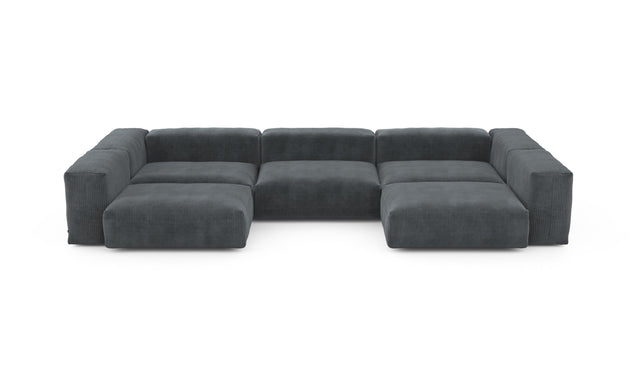 Preset u-shape sofa - cord velours - dark grey - 377cm x 199cm