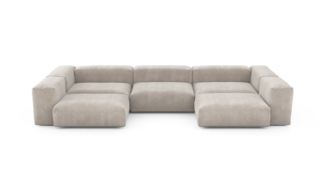 Preset u-shape sofa - cord velours - platinum - 377cm x 199cm