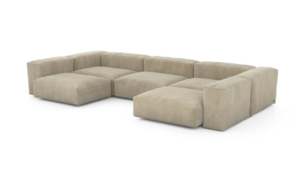 Preset u-shape sofa - cord velours - sand - 377cm x 199cm