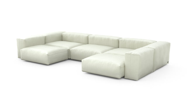 Preset u-shape sofa - herringbone - beige - 377cm x 199cm