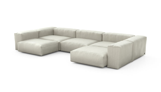 Preset u-shape sofa - herringbone - stone - 377cm x 199cm