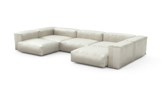 Preset u-shape sofa - velvet - creme - 377cm x 199cm