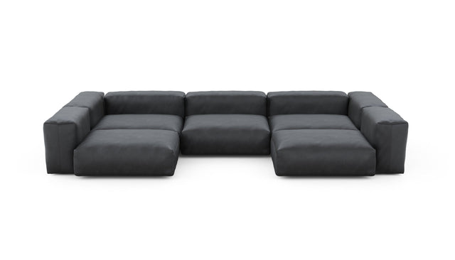 Preset u-shape sofa - velvet - dark grey - 377cm x 199cm