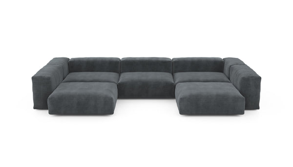 Preset u-shape sofa - cord velours - dark grey - 377cm x 220cm