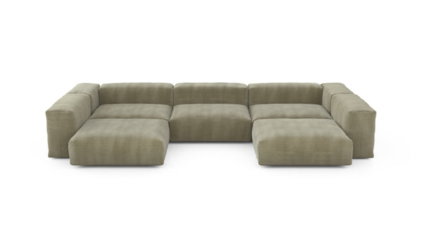 Preset u-shape sofa - cord velours - khaki - 377cm x 220cm