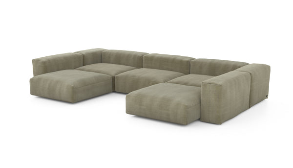 Preset u-shape sofa - cord velours - khaki - 377cm x 220cm