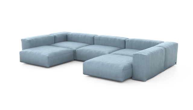 Preset u-shape sofa - herringbone - light blue - 377cm x 220cm