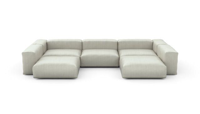 Preset u-shape sofa - herringbone - stone - 377cm x 220cm