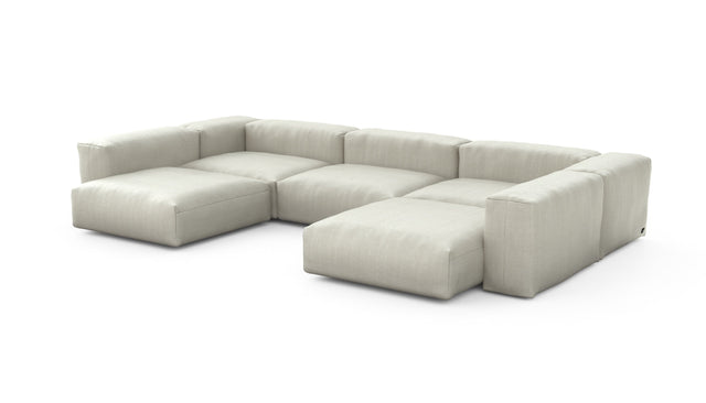 Preset u-shape sofa - herringbone - stone - 377cm x 220cm