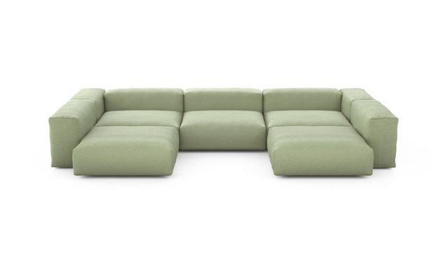 Preset u-shape sofa - linen - olive - 377cm x 220cm