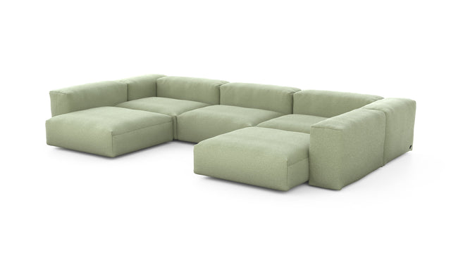 Preset u-shape sofa - linen - olive - 377cm x 220cm