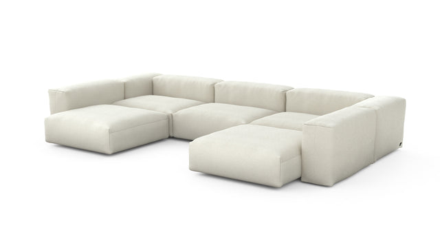 Preset u-shape sofa - linen - platinum - 377cm x 220cm