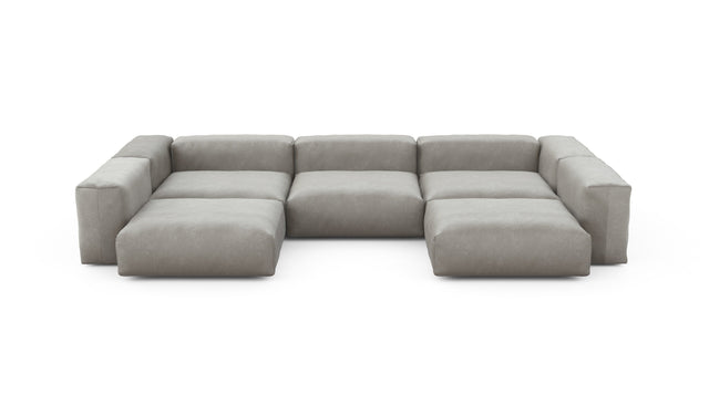 Preset u-shape sofa - velvet - light grey - 377cm x 220cm