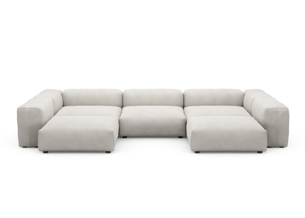 Preset u-shape sofa - canvas - light grey - 377cm x 241cm