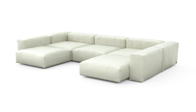 Preset u-shape sofa - herringbone - beige - 377cm x 241cm