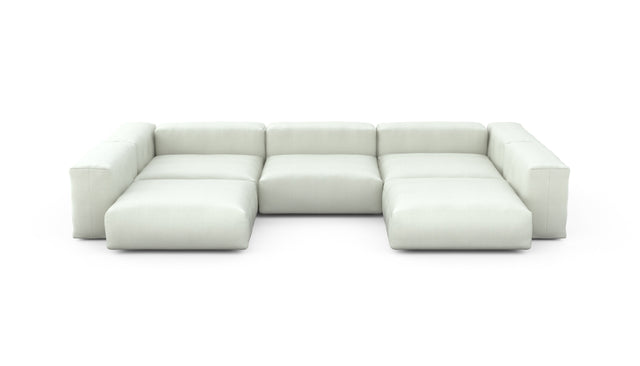 Preset u-shape sofa - herringbone - creme - 377cm x 241cm