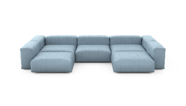 Preset u-shape sofa - herringbone - light blue - 377cm x 241cm