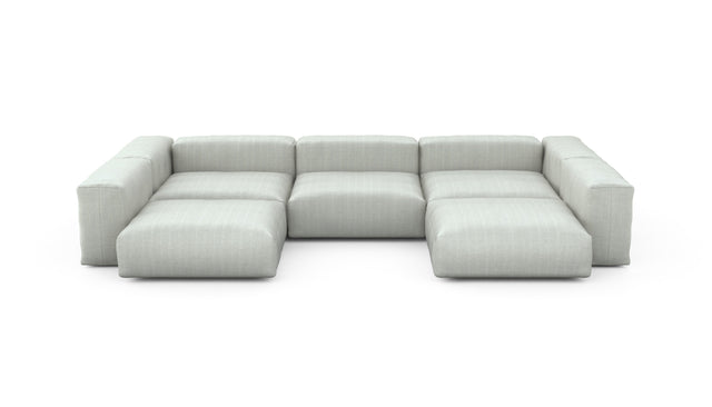 Preset u-shape sofa - herringbone - light grey - 377cm x 241cm