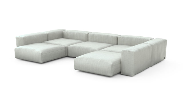 Preset u-shape sofa - herringbone - light grey - 377cm x 241cm