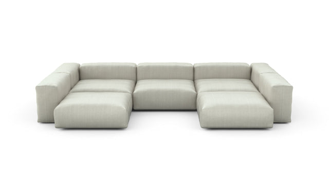 Preset u-shape sofa - herringbone - stone - 377cm x 241cm