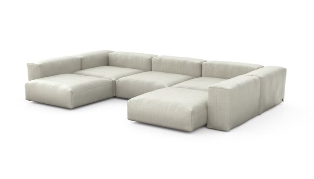 Preset u-shape sofa - herringbone - stone - 377cm x 241cm