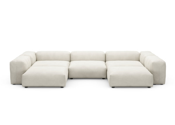 Preset u-shape sofa - knit - creme - 377cm x 241cm