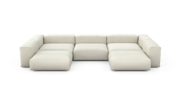 Preset u-shape sofa - linen - platinum - 377cm x 241cm