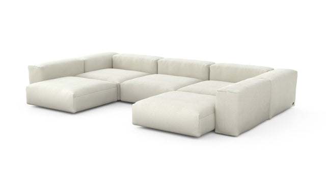 Preset u-shape sofa - linen - platinum - 377cm x 241cm