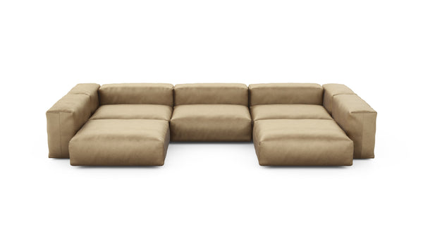Preset u-shape sofa - velvet - caramel - 377cm x 241cm