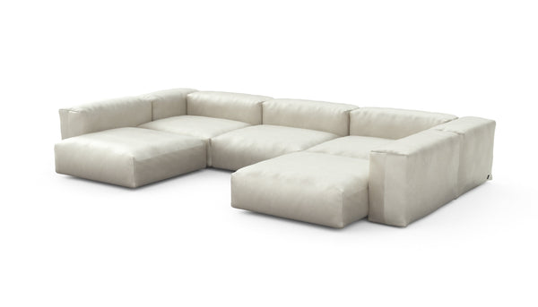 Preset u-shape sofa - velvet - creme - 377cm x 241cm