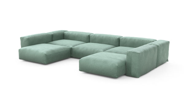 Preset u-shape sofa - velvet - mint - 377cm x 241cm