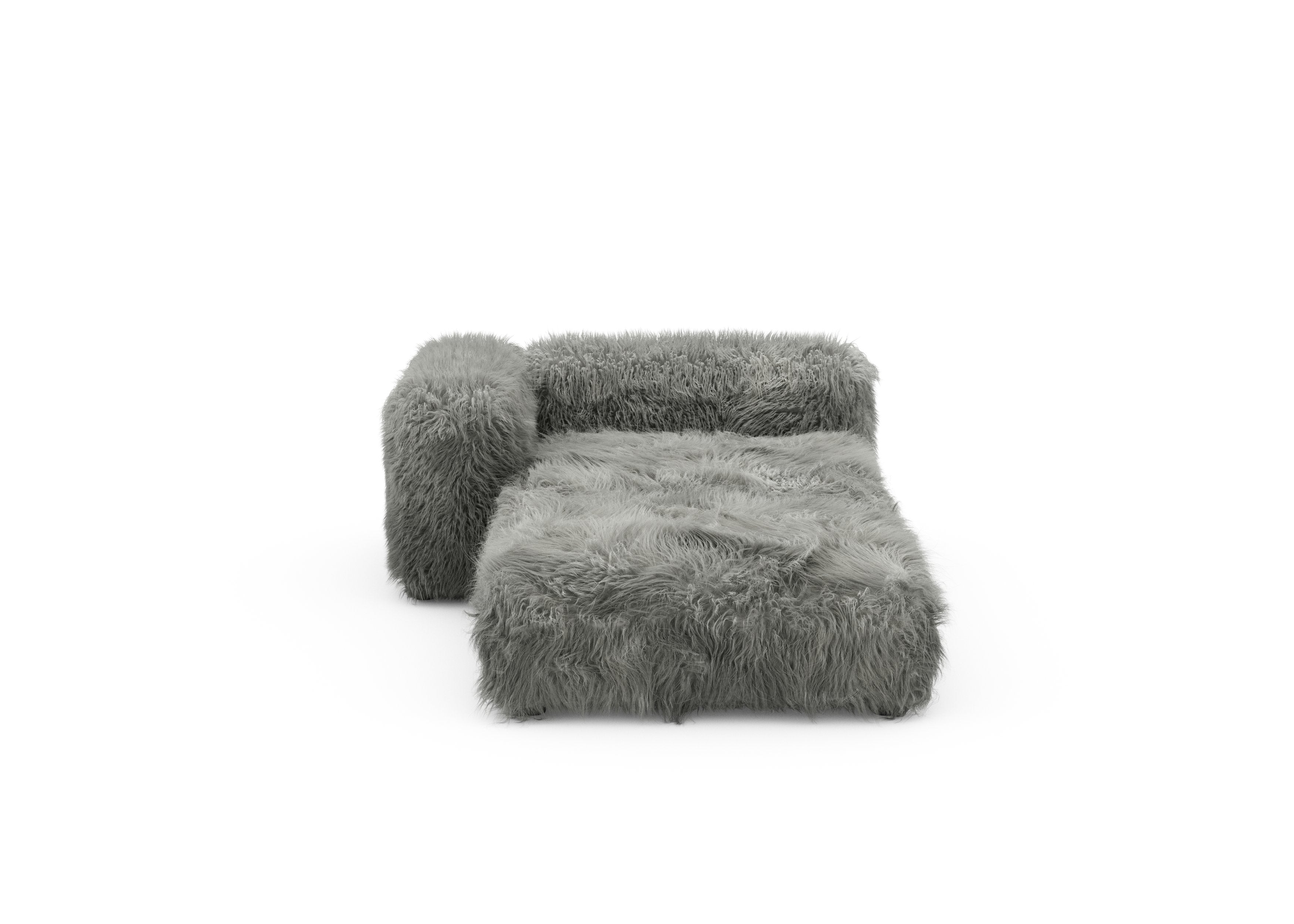 vetsak®-Sofa Daybed L Flokati grey