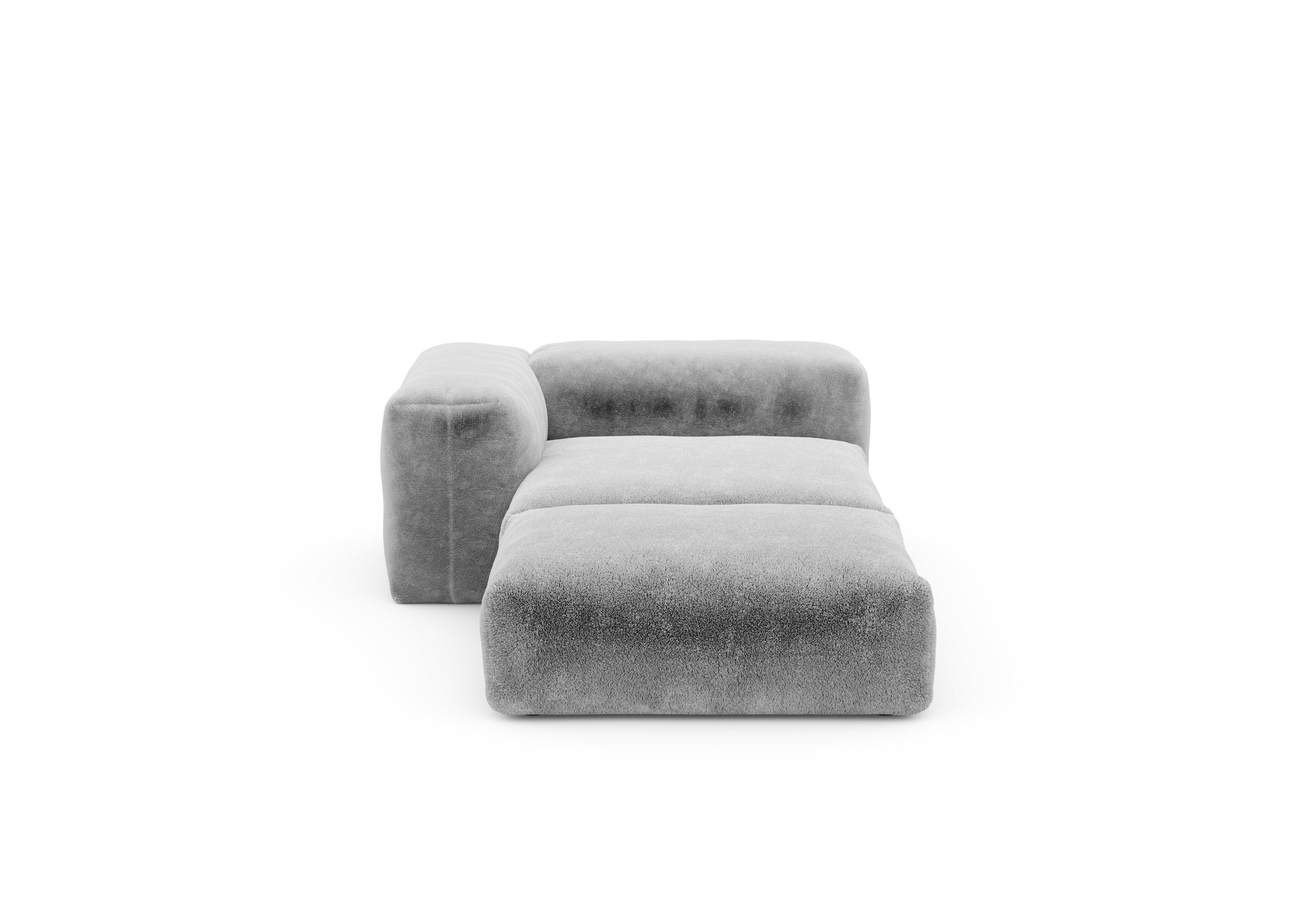 vetsak®-Sofa Daybed L Faux Fur grey