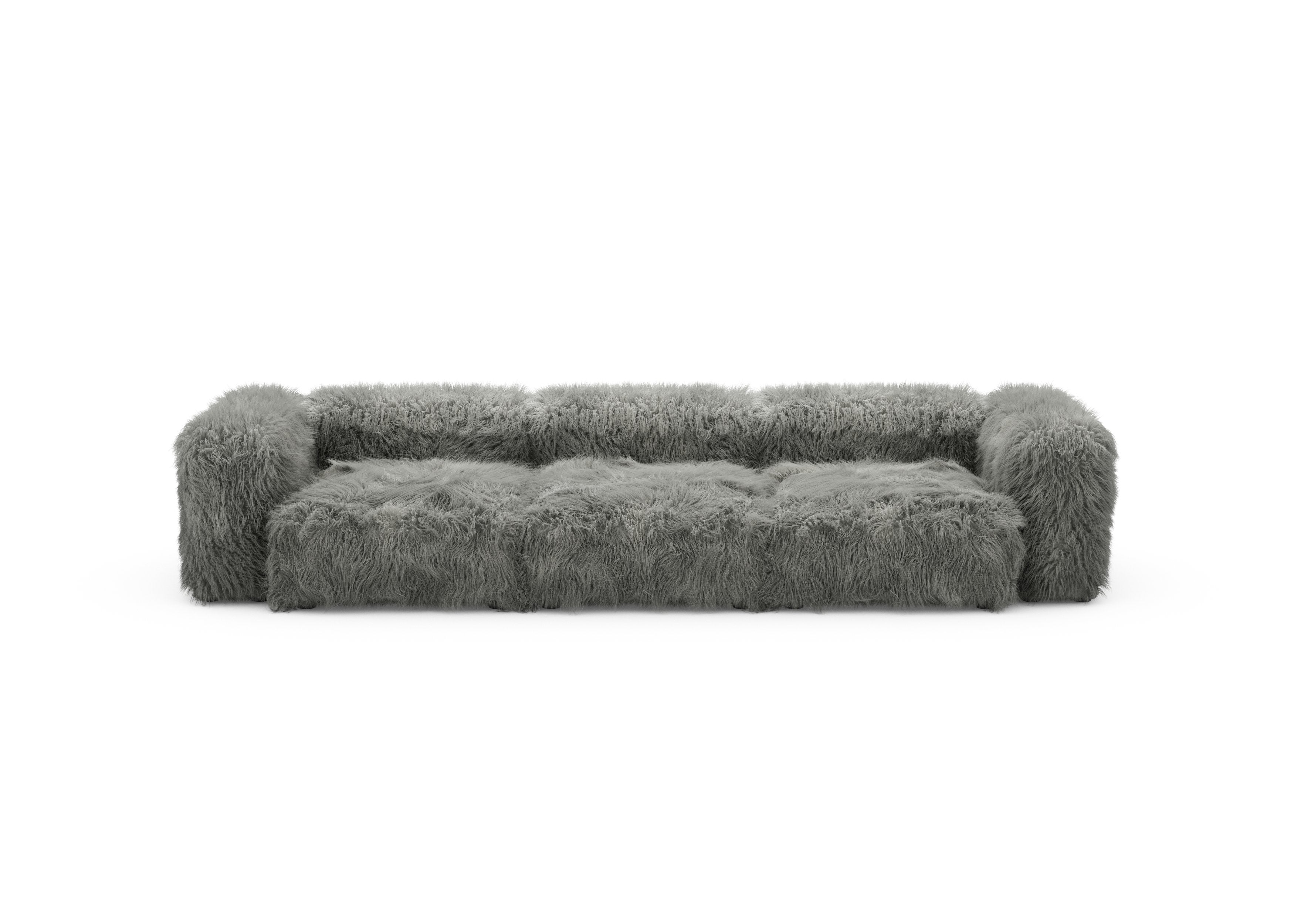 vetsak®-Three Seat Sofa S Flokati grey