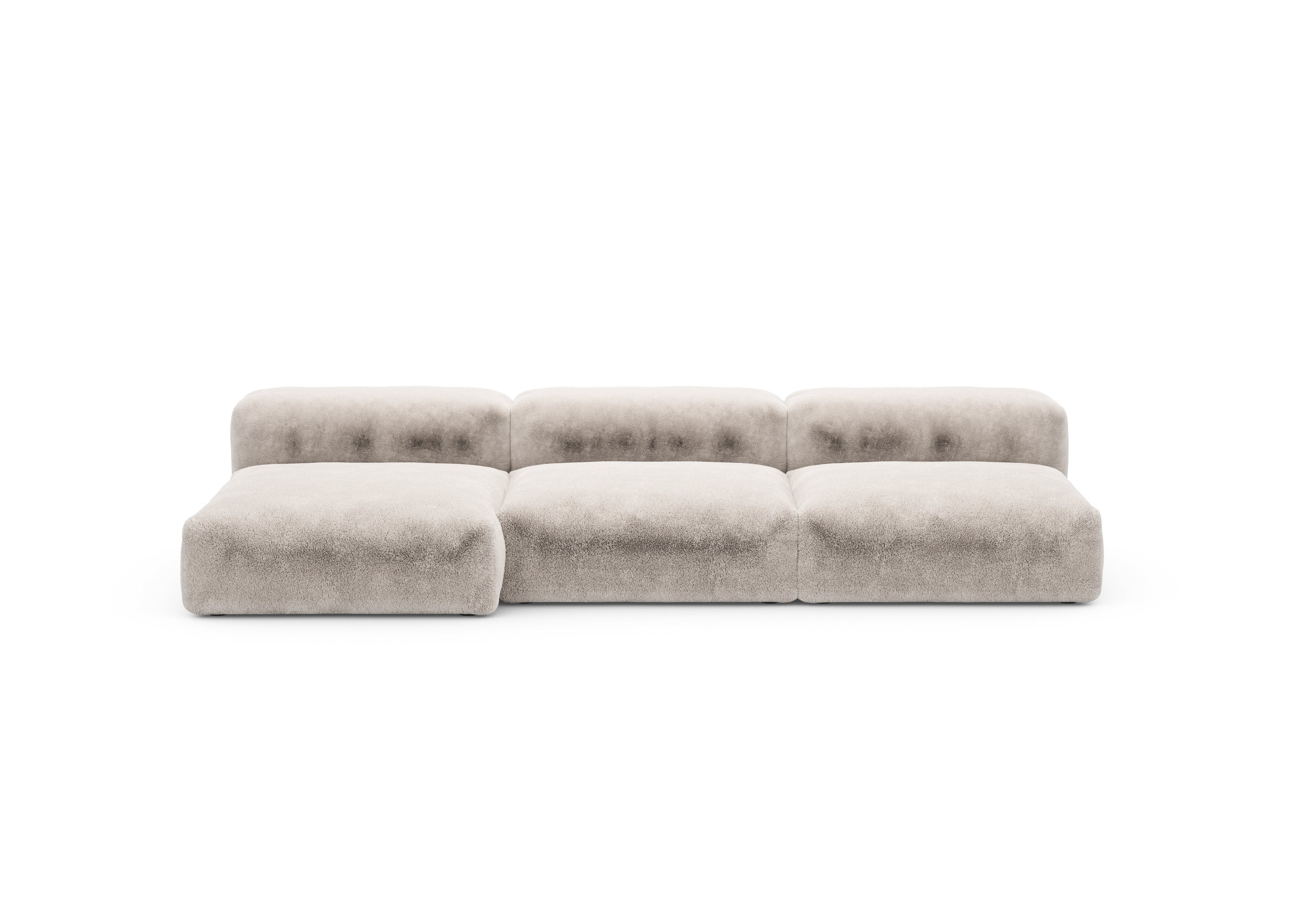 vetsak®-Three Seat Sofa L Faux Fur beige
