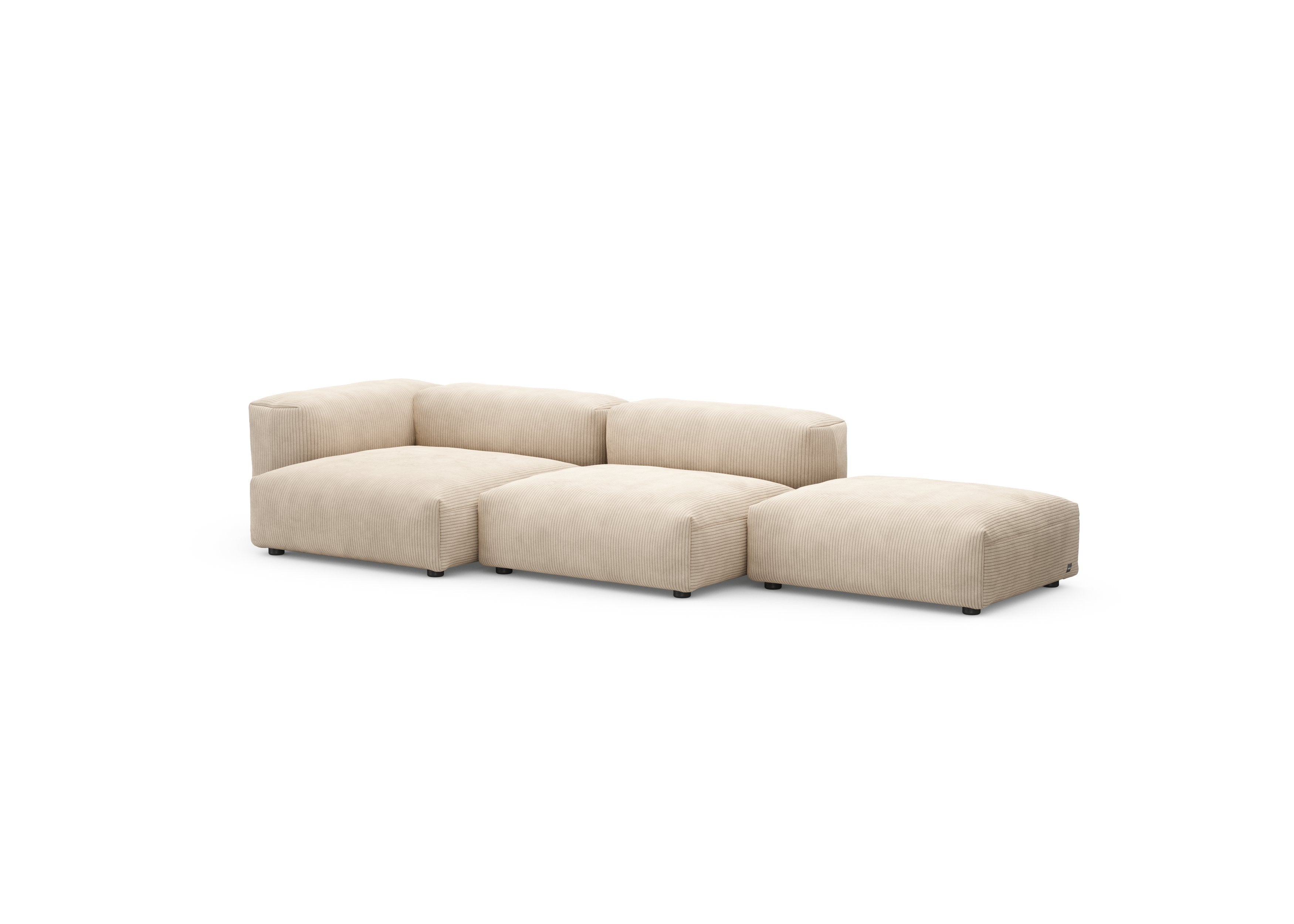 vetsak®-Three Seat Sofa L Cord Velours sand