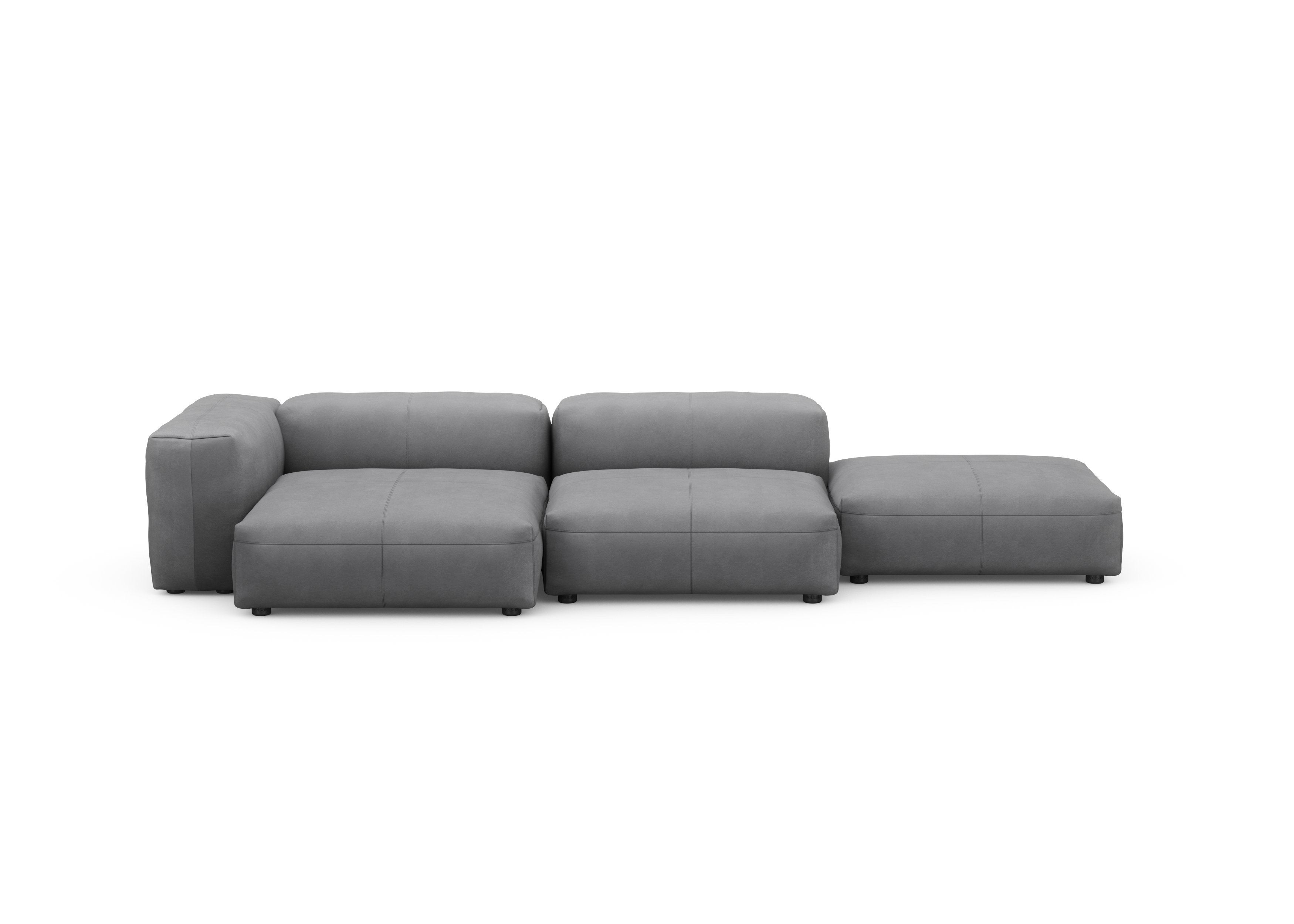 vetsak®-Three Seat Sofa L Leather dark grey