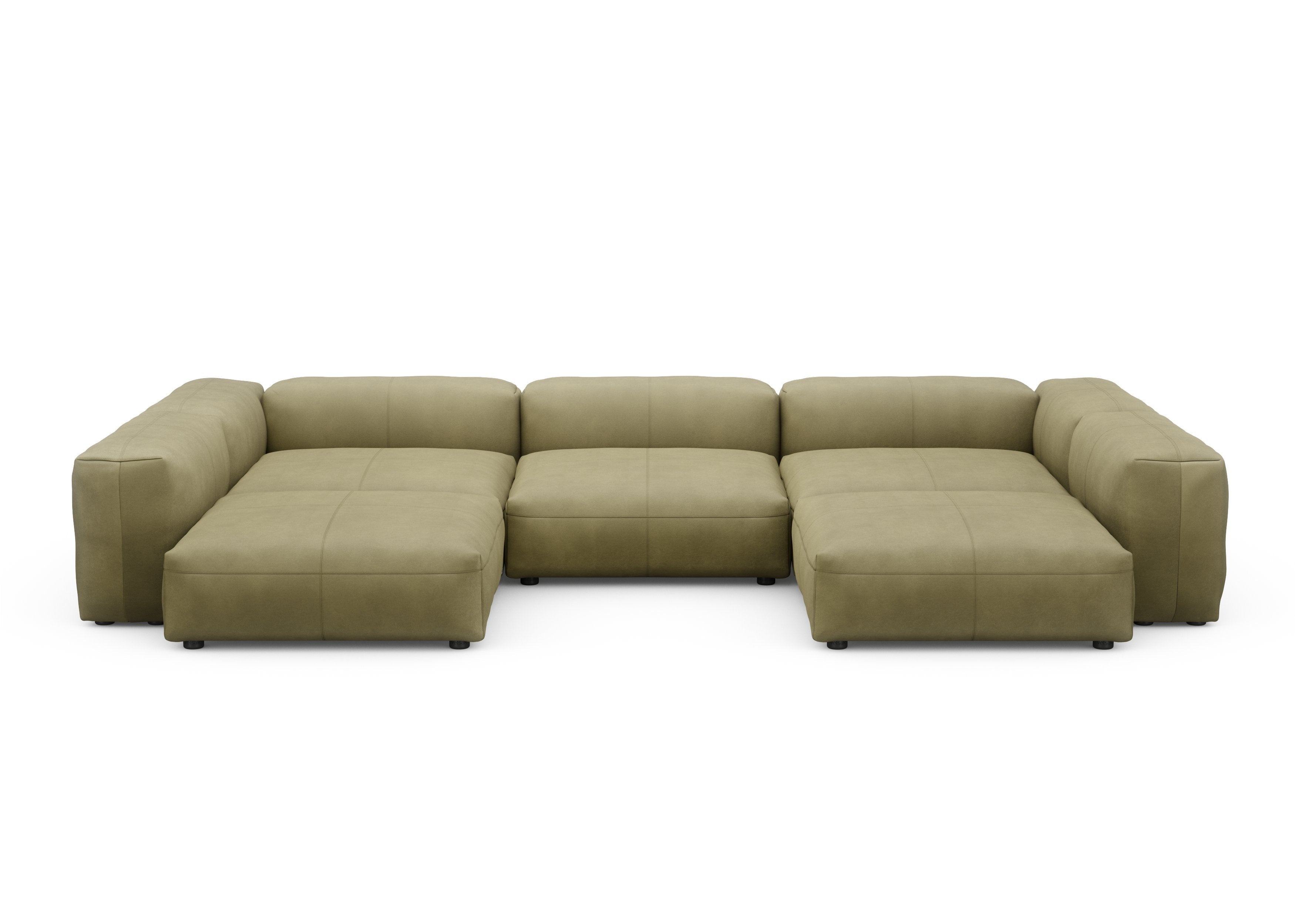vetsak®-U-Shape Sofa L Leather olive