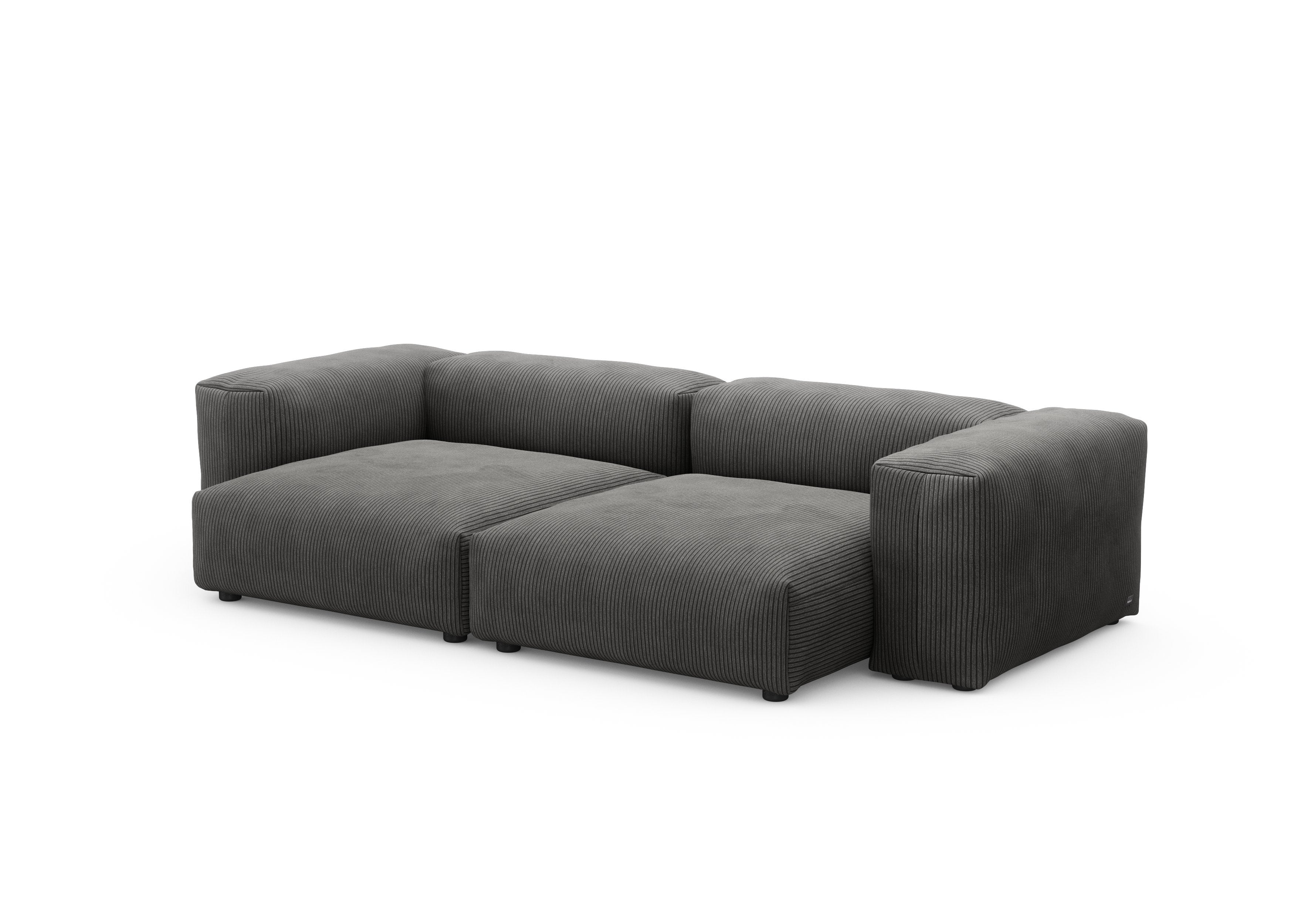 vetsak®-Two Seat Sofa L Cord Velours dark grey
