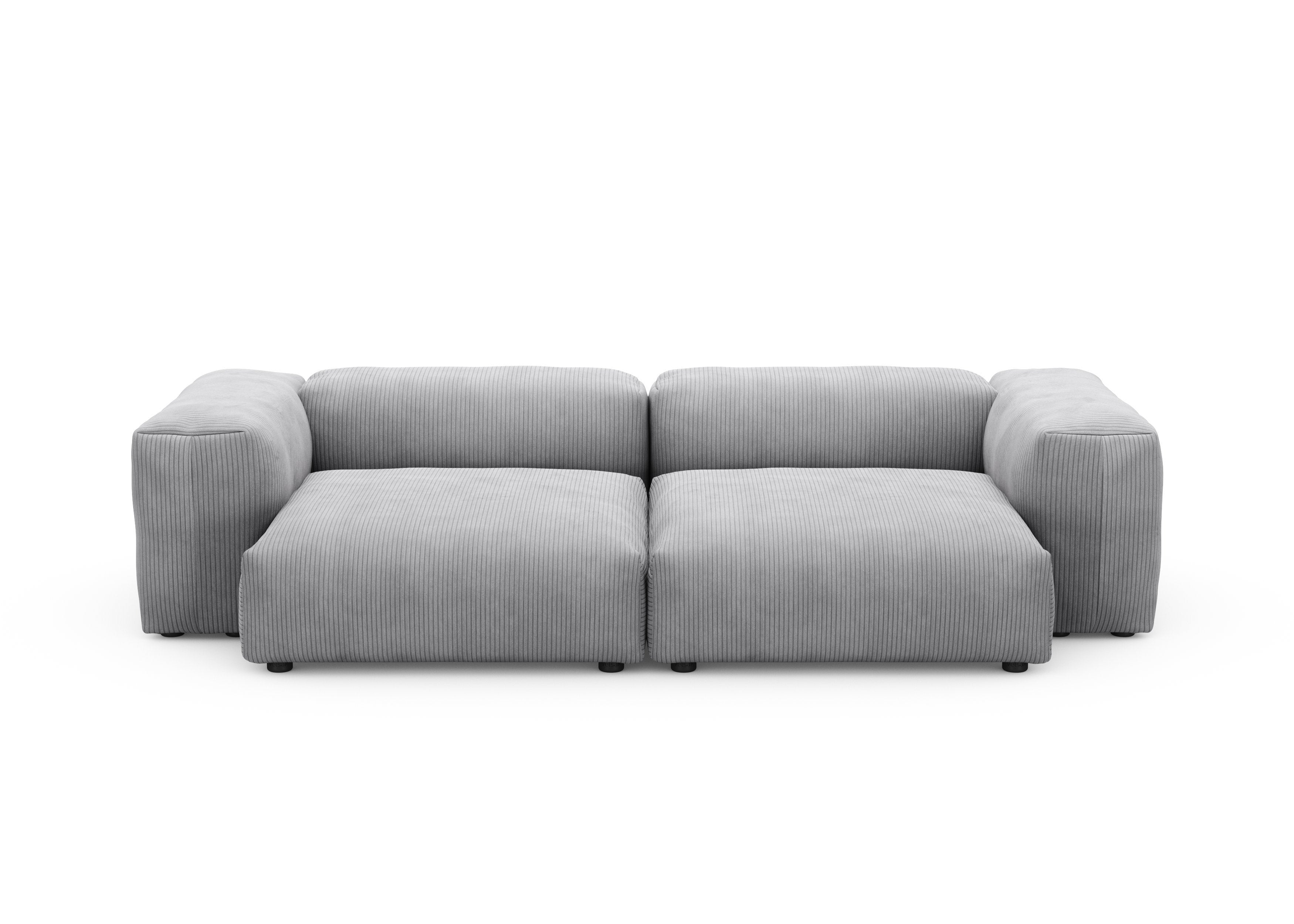 vetsak®-Two Seat Sofa L Cord Velours light grey