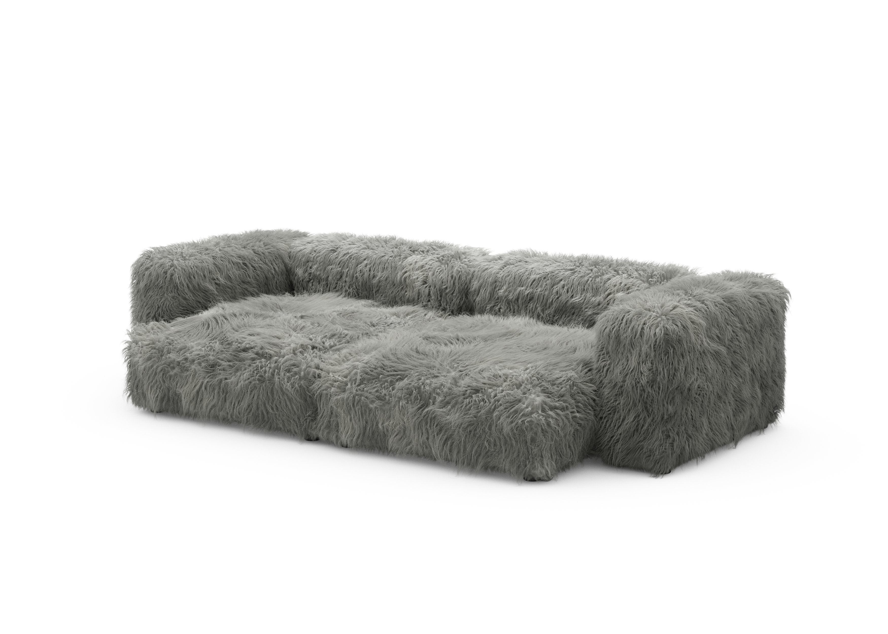 vetsak®-Two Seat Sofa L Flokati grey