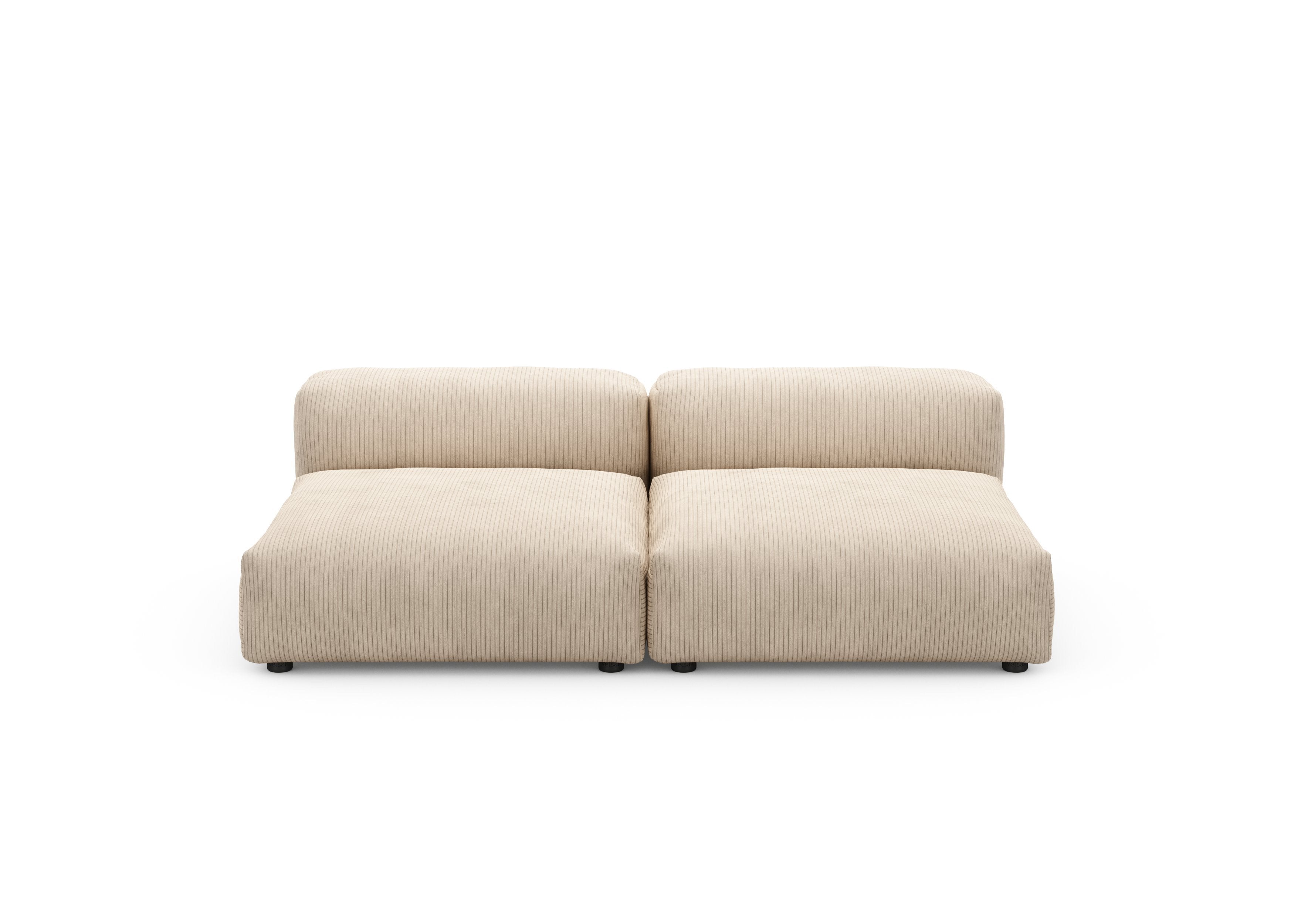 vetsak®-Two Seat Lounge Sofa L Cord Velours sand
