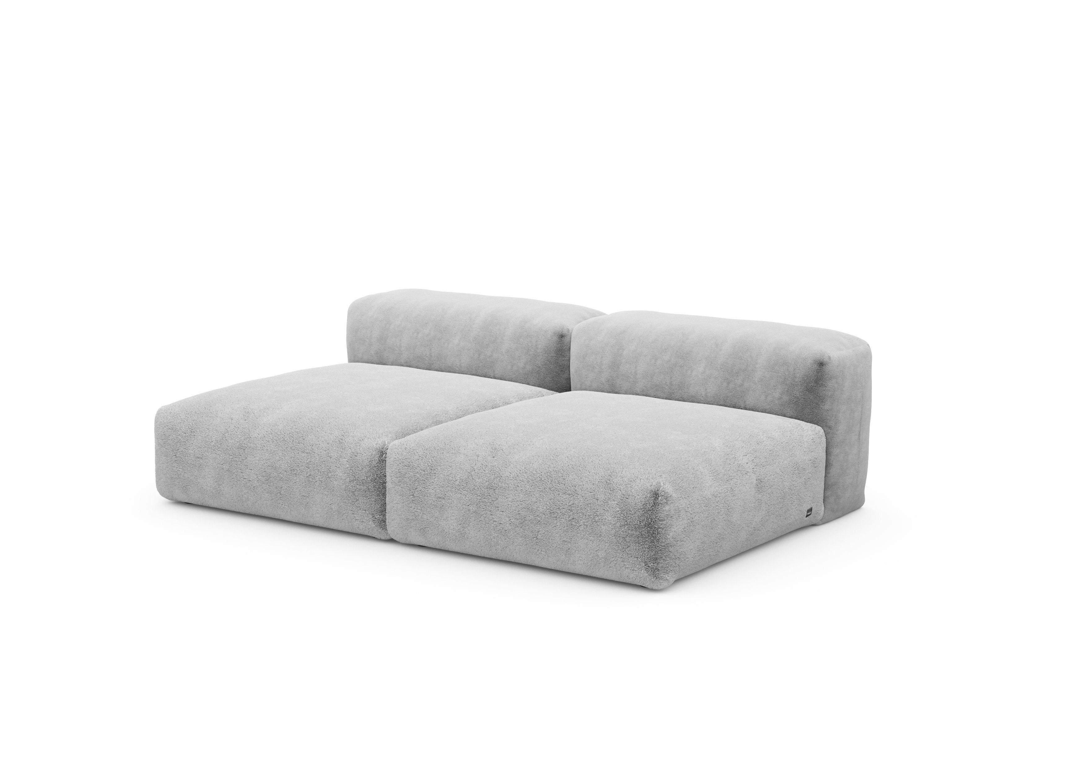 vetsak®-Two Seat Lounge Sofa L Faux Fur grey