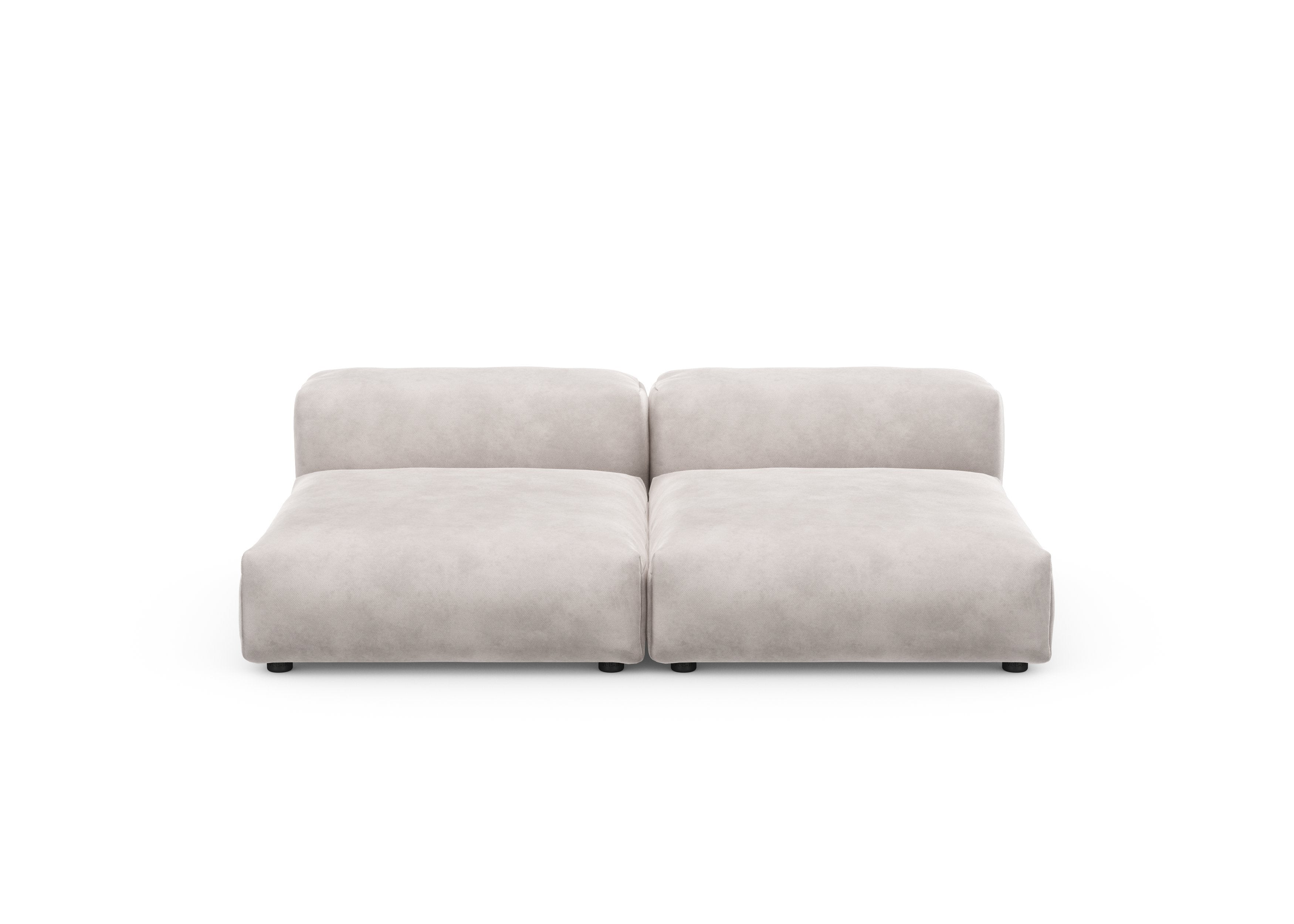 vetsak®-Two Seat Lounge Sofa L Velvet light grey