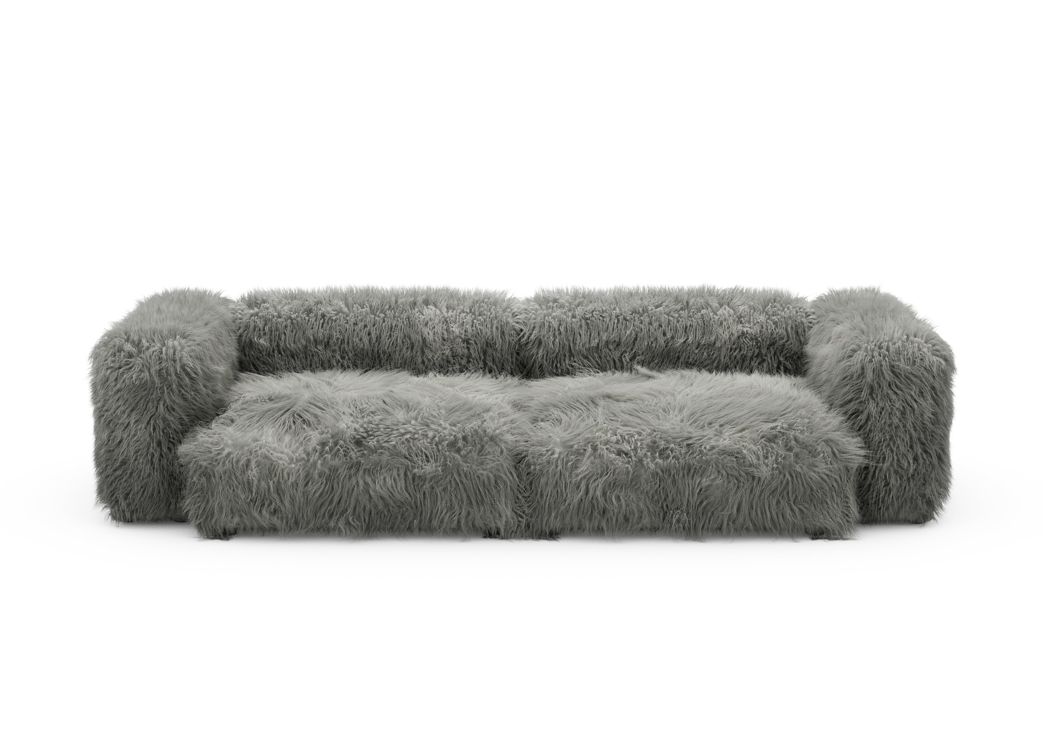 vetsak®-Two Seat Sofa M Flokati grey