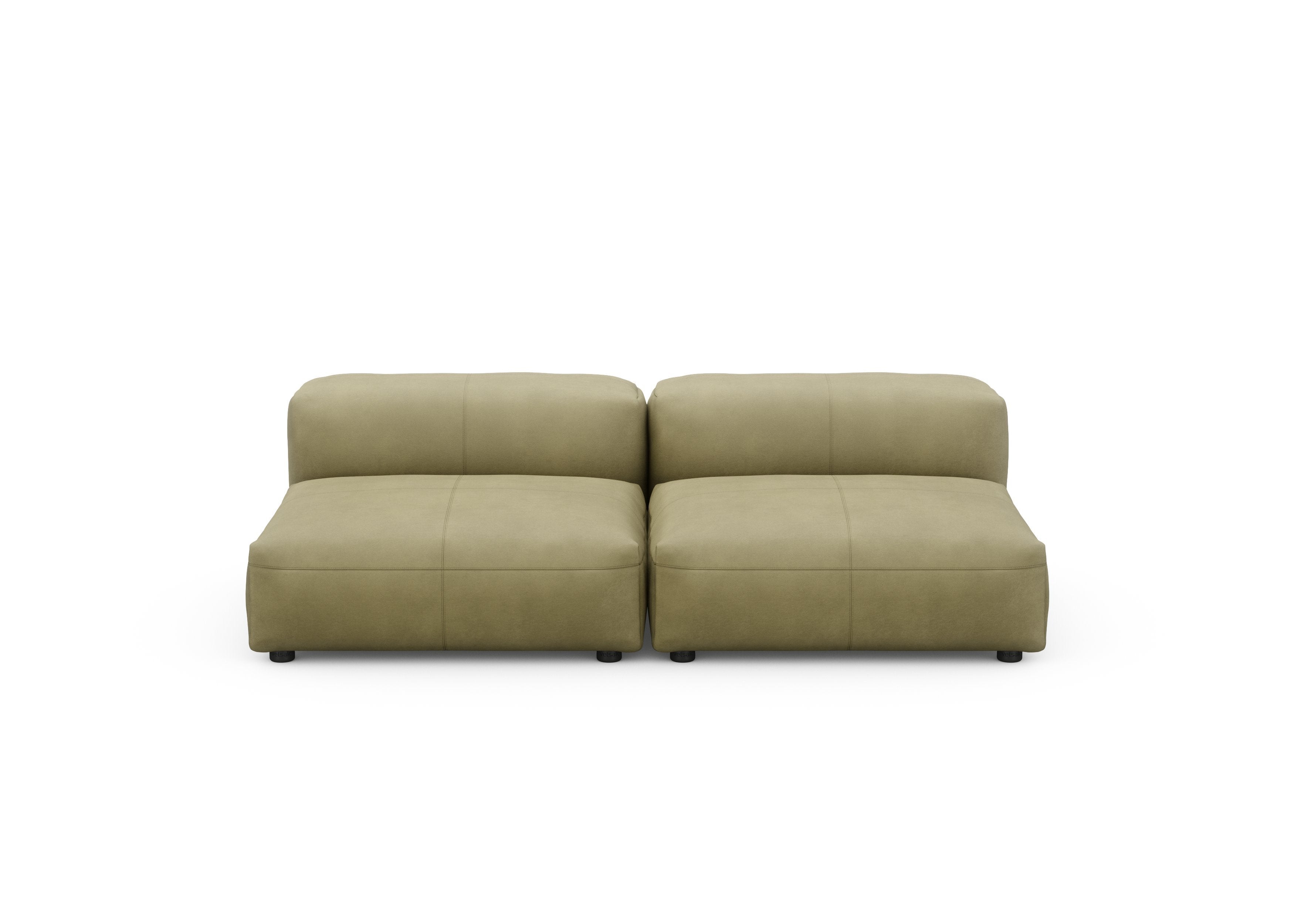 vetsak®-Two Seat Lounge Sofa M Leather light olive